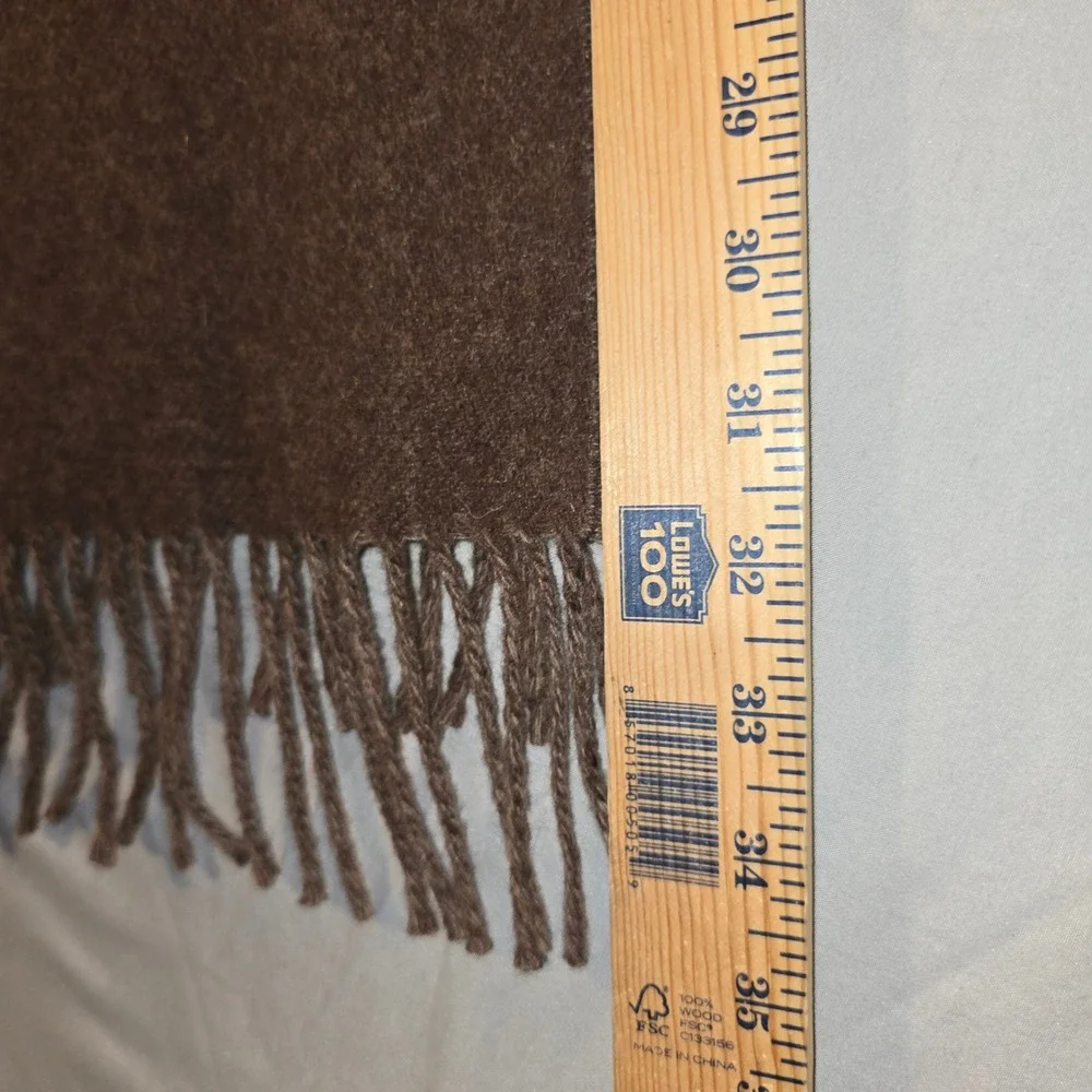 Polo Ralph Lauren Scarf OS Mens Brown Reversible Wool Blend Pony Logo PC0455